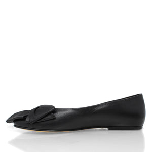 LULU - Black Regina Romero Flat Ballerina Shoe for Women in Leather