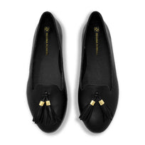 POLINA - Negro Regina Romero Zapato Flat Balerina de Piso Para Dama en Piel