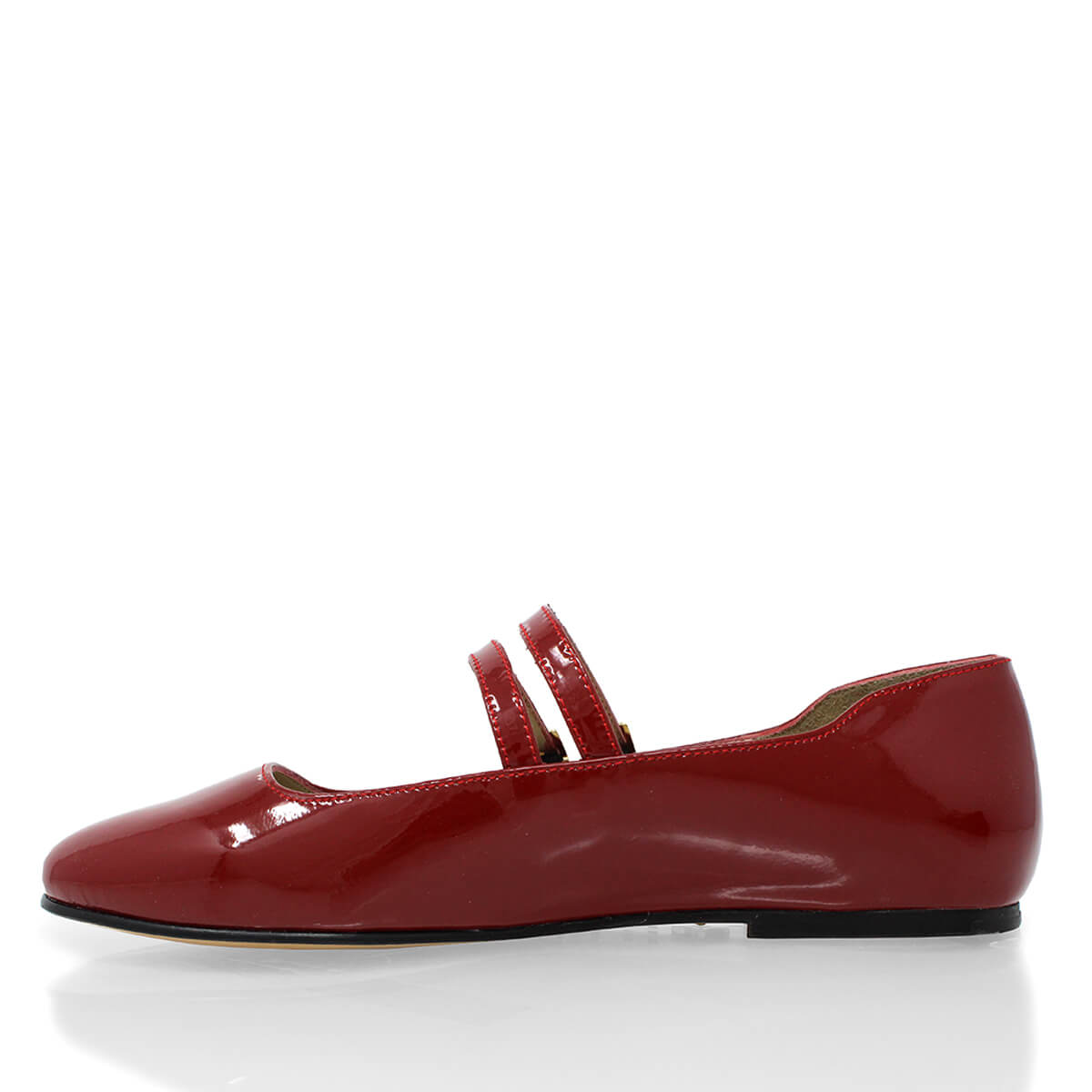 VIOLET - Patent Cherry Regina Romero Flat Ballerina Shoe for Women in Leather