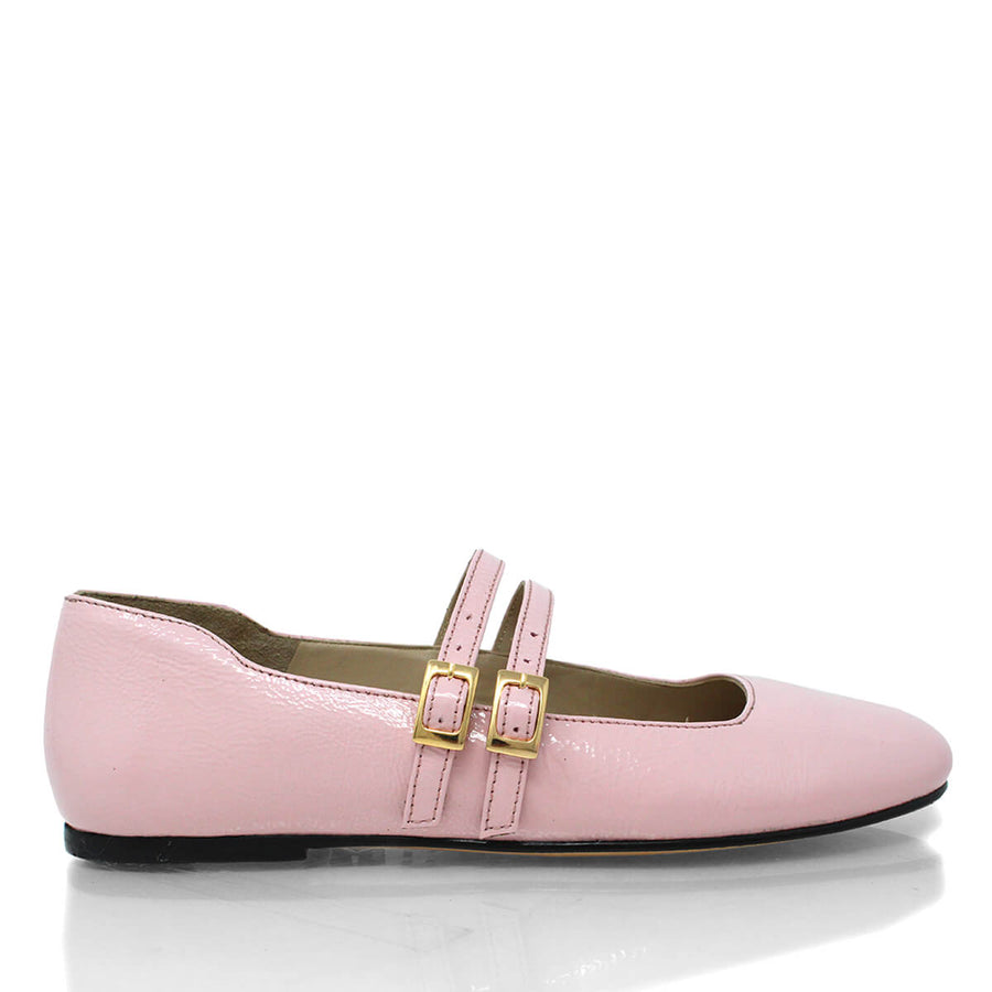 VIOLET - Charol Rosa Regina Romero Zapato Flat Balerina de Piso Para Dama en Piel