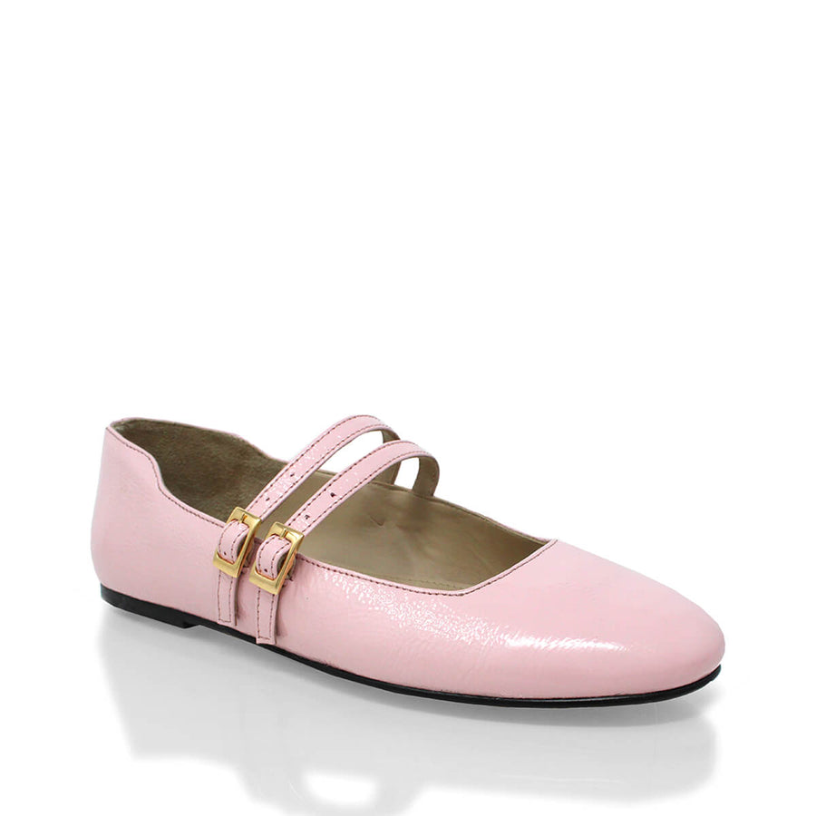 VIOLET - Charol Rosa Regina Romero Zapato Flat Balerina de Piso Para Dama en Piel