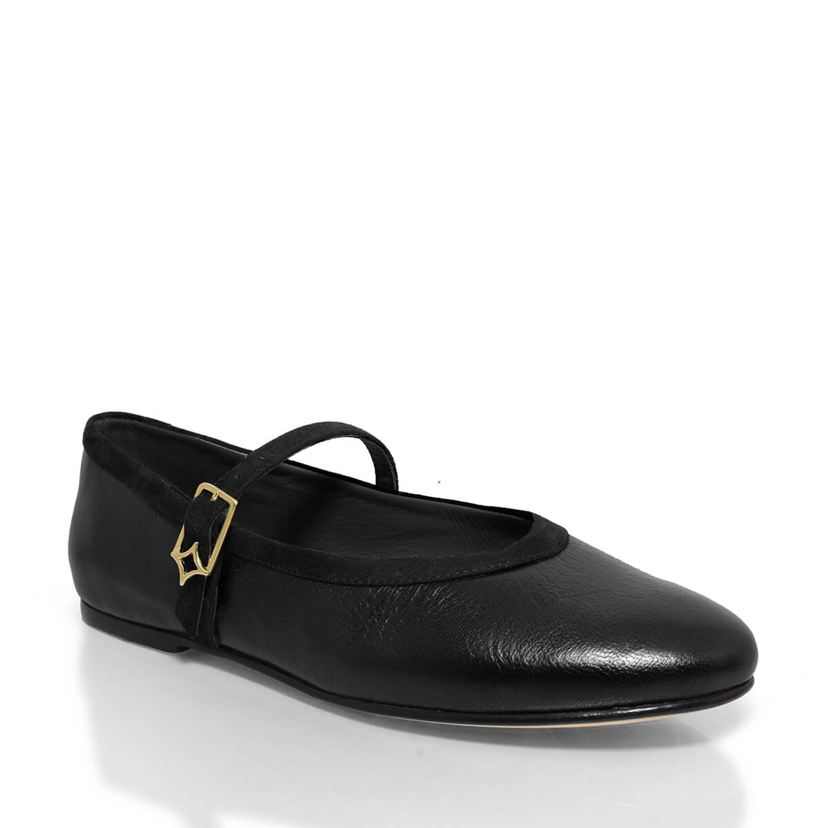 CLAIRE - Negro Regina Romero Zapato Flat Balerina de Piso Para Dama en Piel