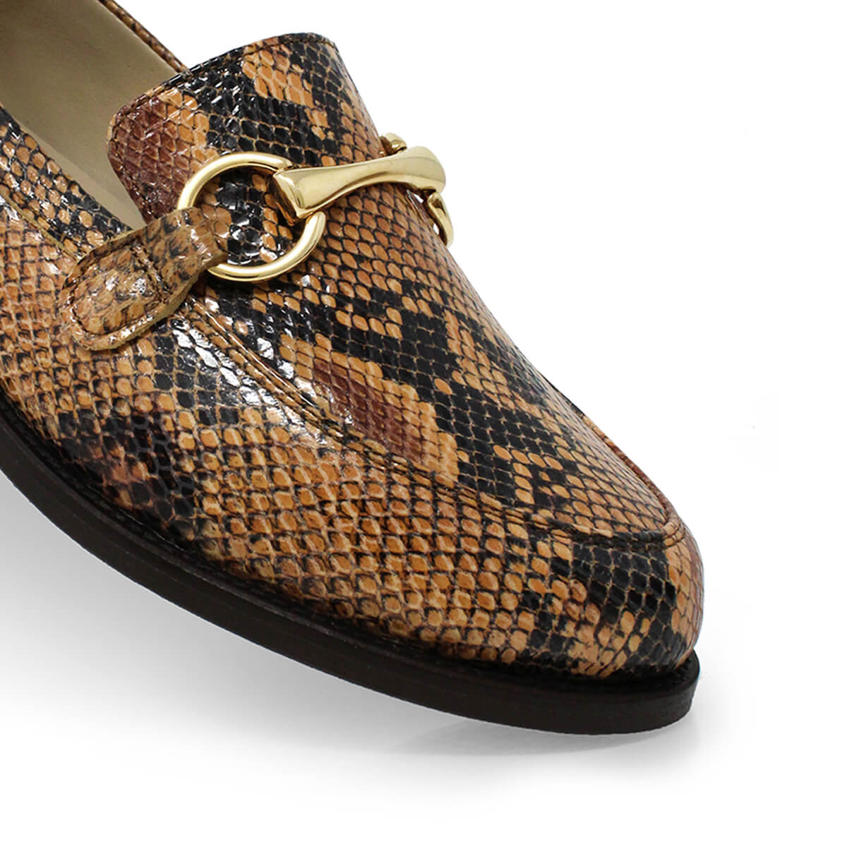 JUDY - Miel Regina Romero Zapato Mocasin de Piso Para Dama en Piel