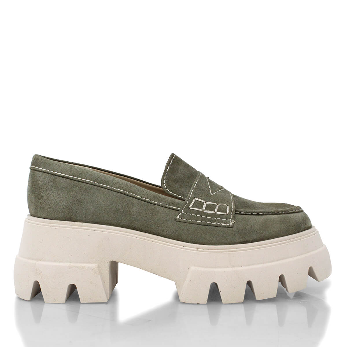 LOVE 65 - Green Suede Regina Romero Urban Sport Tennis Shoe for Women in Leather