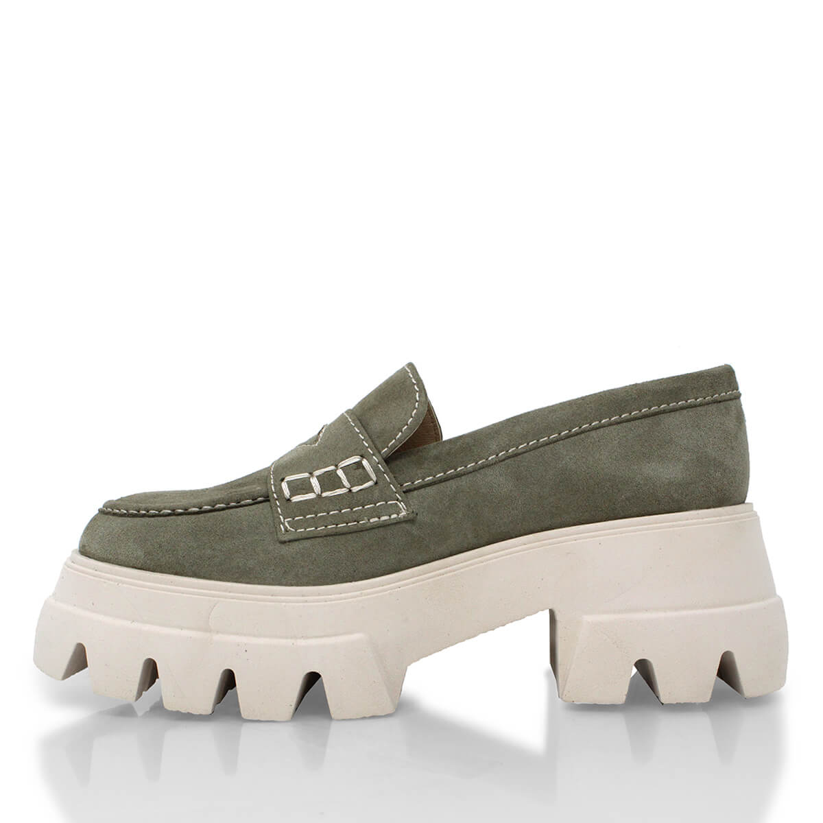 LOVE 65 - Green Suede Regina Romero Urban Sport Tennis Shoe for Women in Leather