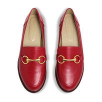 JUDY - Rojo Regina Romero Zapato Mocasin de Piso Para Dama en Piel