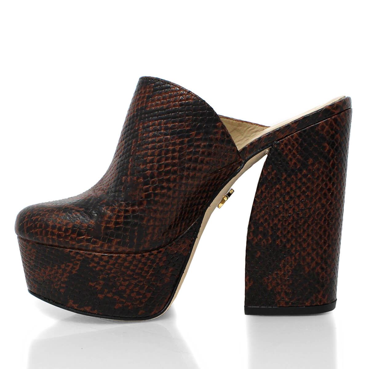 SUZETTE 135 - Cafe Oscuro Regina Romero Zapato Plataforma Tacon Alto Para Dama en Piel