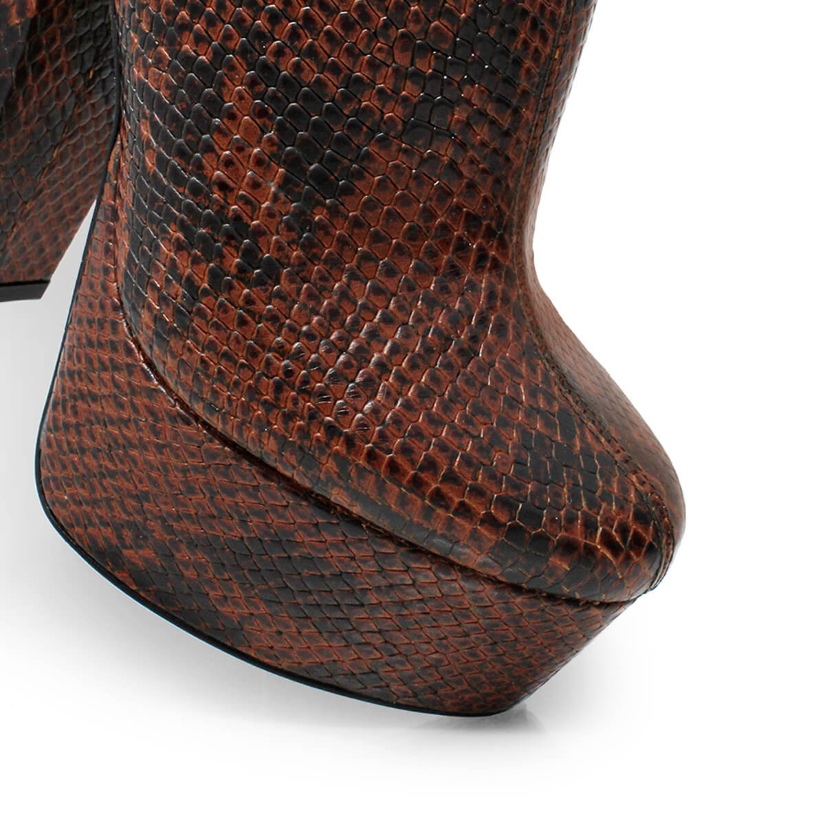 SUZETTE 135 - Cafe Oscuro Regina Romero Zapato Plataforma Tacon Alto Para Dama en Piel