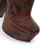 SUZETTE 135 - Cafe Oscuro Regina Romero Zapato Plataforma Tacon Alto Para Dama en Piel