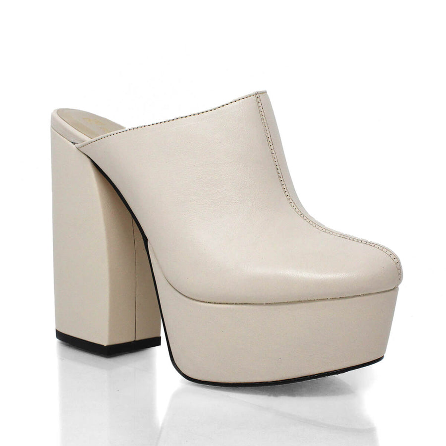 1990 - Black Regina Romero High Heel Platform Shoe for Lady in Leather