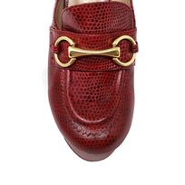 1990 - Red Regina Romero High Heel Platform Shoe for Women in Leather