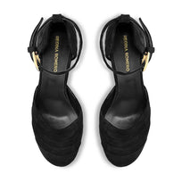 JODIE 135 - Ante Negro Regina Romero Zapato Sandalia Plataforma Tacon Alto Para Dama en Piel