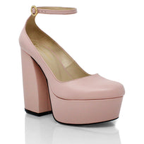 ALE 150 - Fuchsia Regina Romero High Heel Platform Shoe for Lady in Leather