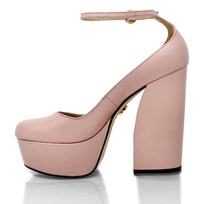 ALE 150 - Fuchsia Regina Romero High Heel Platform Shoe for Lady in Leather