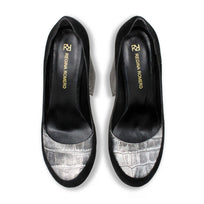 ROSE 150 - Plata Regina Romero Zapato Plataforma Tacon Alto Para Dama en Piel