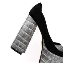 ROSE 150 - Plata Regina Romero Zapato Plataforma Tacon Alto Para Dama en Piel
