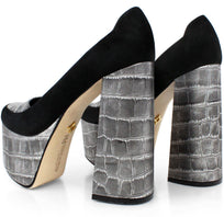 ROSE 150 - Plata Regina Romero Zapato Plataforma Tacon Alto Para Dama en Piel