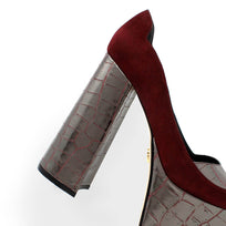 MON 150 - Latte Regina Romero High Heel Platform Shoe for Lady in Leather