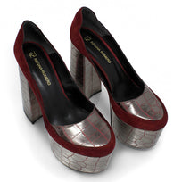 MON 150 - Latte Regina Romero High Heel Platform Shoe for Lady in Leather