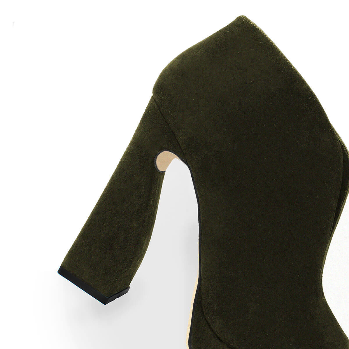 ZAIS 125 - Green Suede Regina Romero High Heel Platform Sandal Shoe for Women in Leather