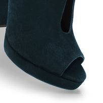 ZAIS 125 - Ante Azul Verde Regina Romero Zapato Sandalia Plataforma Tacon Alto Para Dama en Piel