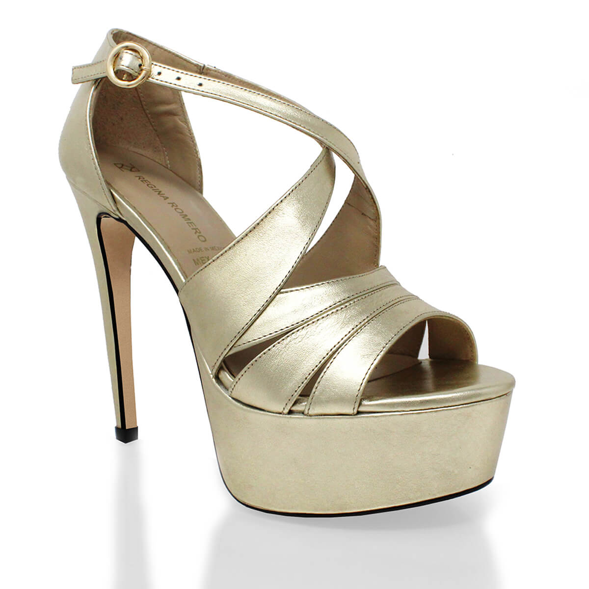 MAGDALENA 130 - Perla Regina Romero High Heel Platform Sandal Shoe for Lady in Leather