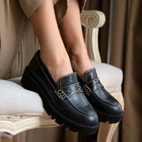 QUINN - Black Regina Romero Urban Sport Tennis Shoe for Women in Leather