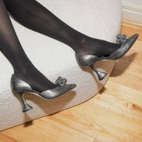 PATY 75 - Titanio Regina Romero Zapato Zapatilla Tacon Alto Para Dama en Piel