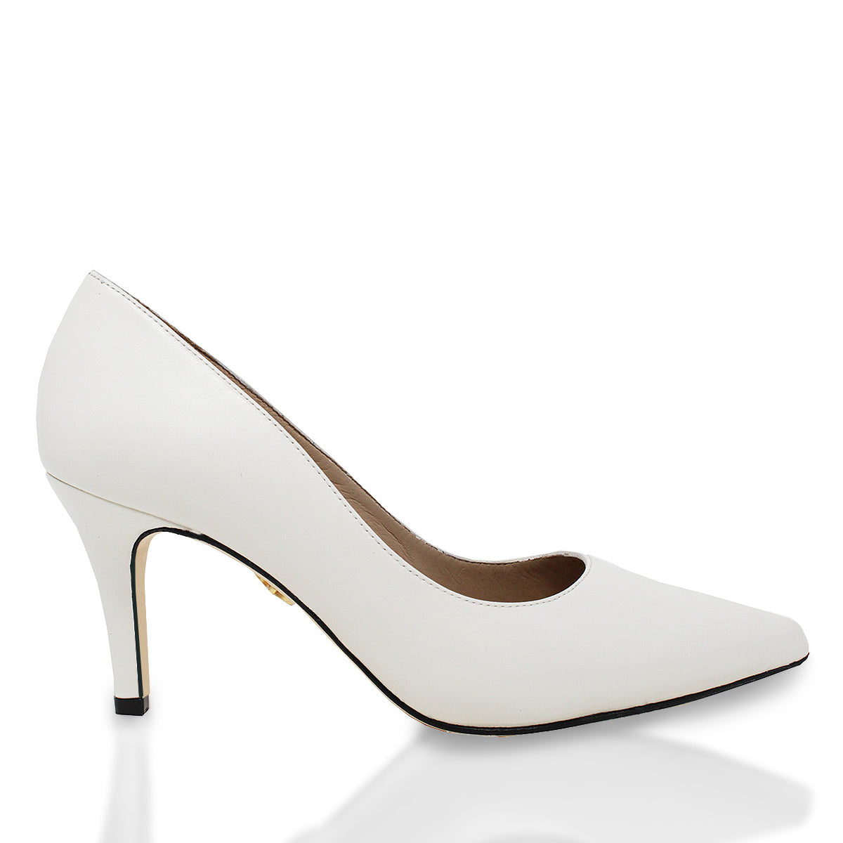 REGINA PUMP 75 - Blanco Regina Romero Zapato Zapatilla Tacon Alto Para Dama en Piel