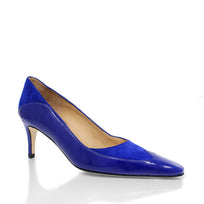 RICCARDI 60 - Azul Regina Romero Zapato Zapatilla Tacon Bajo Para Dama en Piel