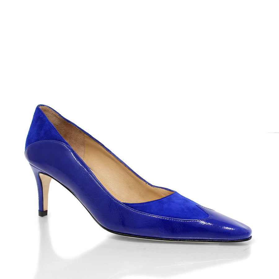 RICCARDI 60 - Azul Regina Romero Zapato Zapatilla Tacon Bajo Para Dama en Piel
