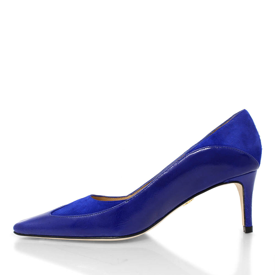 RICCARDI 60 - Azul Regina Romero Zapato Zapatilla Tacon Bajo Para Dama en Piel
