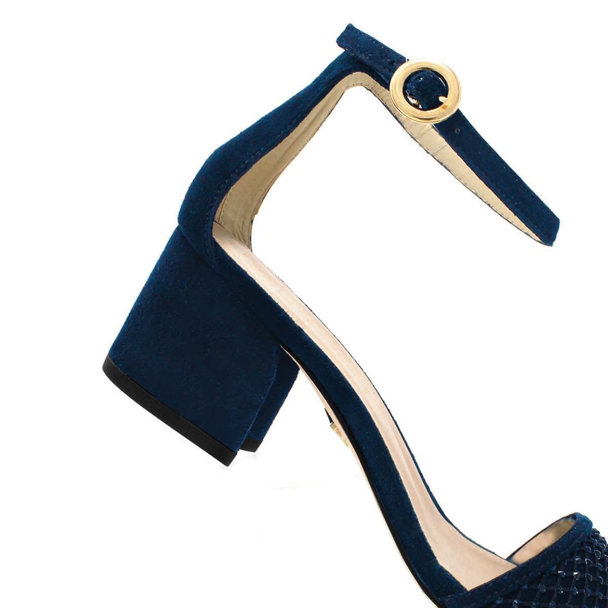 CARMEN 55 GLAM - Navy Regina Romero Low Heel Sandal Slipper Shoe for Women in Leather