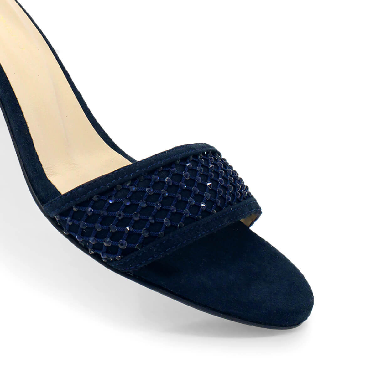 CARMEN 55 GLAM - Navy Regina Romero Low Heel Sandal Slipper Shoe for Women in Leather