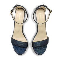 LAURA 125 - Glitter Negro Regina Romero Zapato Sandalia Plataforma Tacon Alto Para Dama en Piel