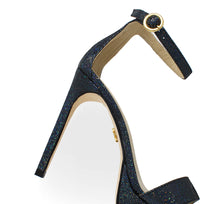LAURA 125 - Glitter Negro Regina Romero Zapato Sandalia Plataforma Tacon Alto Para Dama en Piel