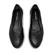 ARACELI - Negro Regina Romero Zapato Flat Balerina de Piso Para Dama en Piel