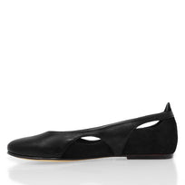 ARACELI - Negro Regina Romero Zapato Flat Balerina de Piso Para Dama en Piel