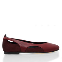 ARACELI - Vino Regina Romero Zapato Flat Balerina de Piso Para Dama en Piel