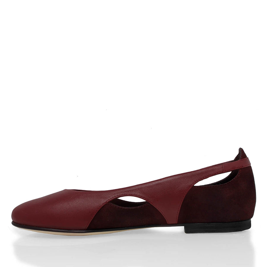 ARACELI - Vino Regina Romero Zapato Flat Balerina de Piso Para Dama en Piel