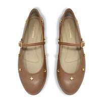 NERINA - Capuccino Regina Romero Zapato Flat Balerina de Piso Para Dama en Piel