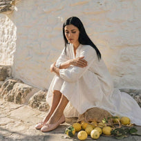 SORELLA - Rosa Antiguo Regina Romero Zapato Flat Balerina de Piso Paea Dama en Pie