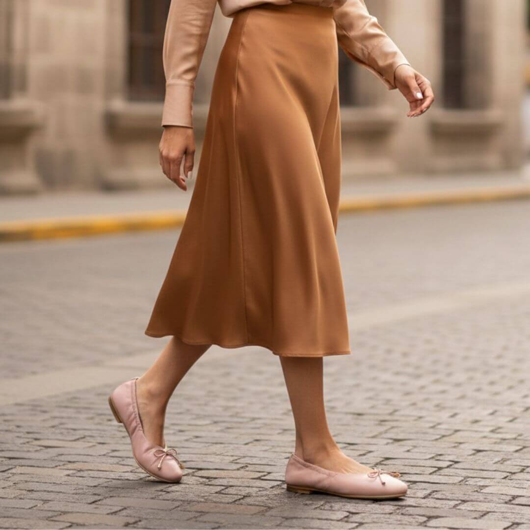 SORELLA - Rosa Antiguo Regina Romero Zapato Flat Balerina de Piso Paea Dama en Pie