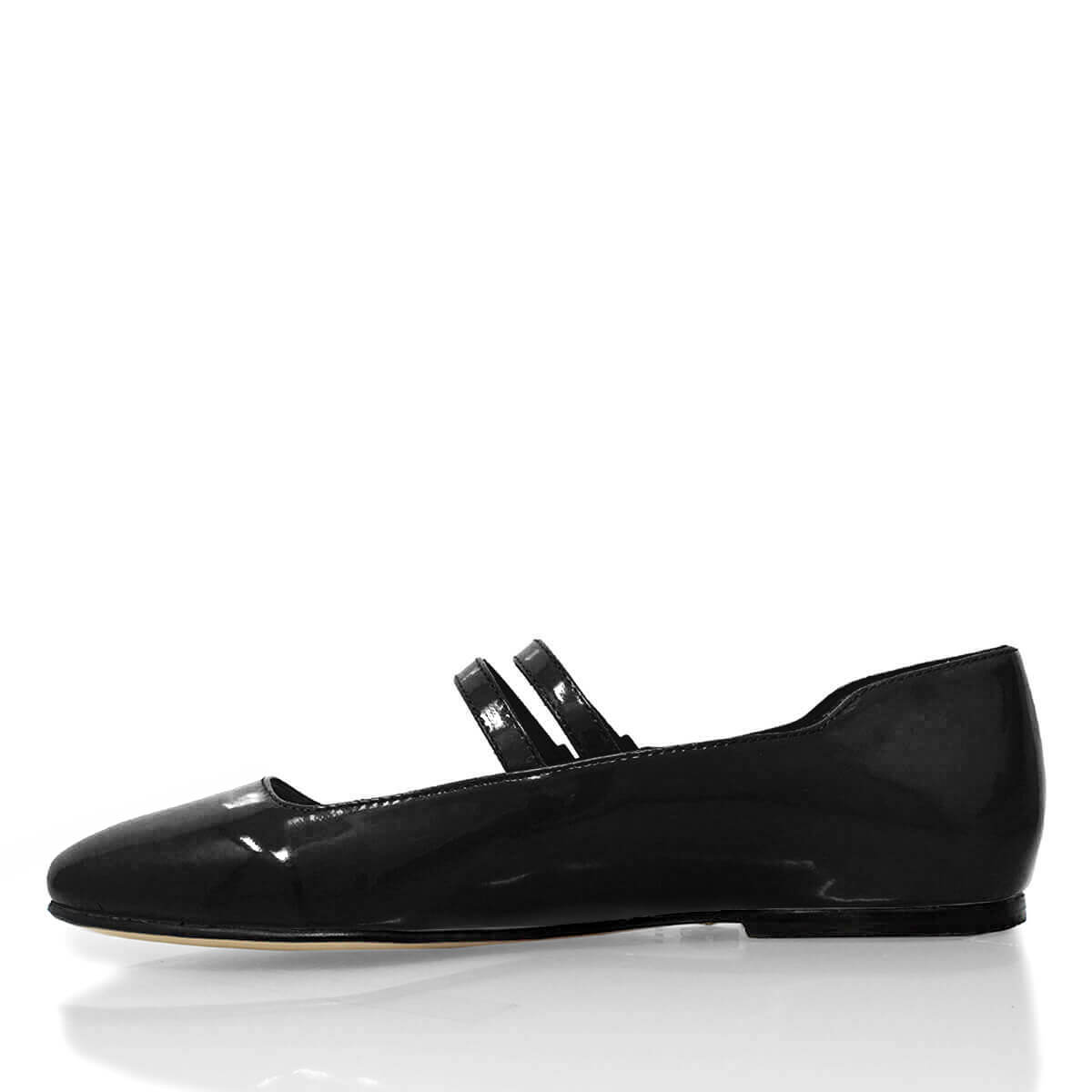 VIOLET - Charol Negro Regina Romero Zapato Flat Balerina de Piso Para Dama en Piel