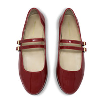 VIOLET - Charol Cherry Regina Romero Zapato Flat Balerina de Piso Para Dama en Piel