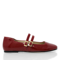 VIOLET - Charol Cherry Regina Romero Zapato Flat Balerina de Piso Para Dama en Piel