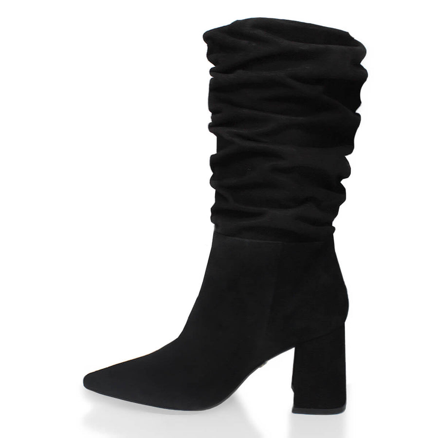 CASANDRA 75 - Negro Regina Romero Zapato Bota Botin Tacon Alto Para Dama en Piel