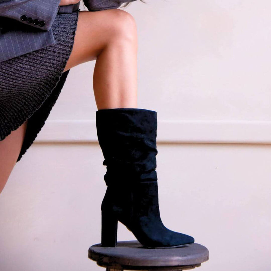 CASANDRA 75 - Negro Regina Romero Zapato Bota Botin Tacon Alto Para Dama en Piel