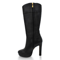 ANGELA 120 - Negro Regina Romero Zapato Bota Larga Tacon Alto Para Dama en Piel