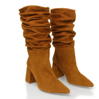 CASANDRA 75 - Tan Regina Romero Zapato Bota Botin Tacon Alto Para Dama en Piel